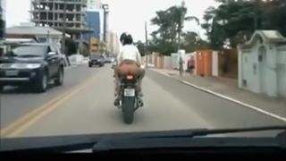 No panties in motorcycle