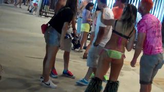 Chicks in skimpy cloths at music festival