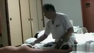 My naked wife gets massage from an Asian man