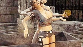 3D Zombie Fucks Lara Croft!