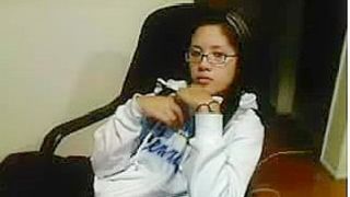 Amateur Asian teen with glasses fingers herself on cams