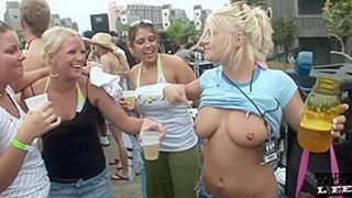MTV Spring Break Beach Party Girls Dancing Slutty and Flashing Their Tits - SpringbreakLife