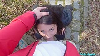 Martin Gun Rachel Adjani in French Tourist Fucked in Public Stairwell - PublicAgent